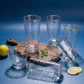 Luxury Gold Rim Hammered Highball Glass